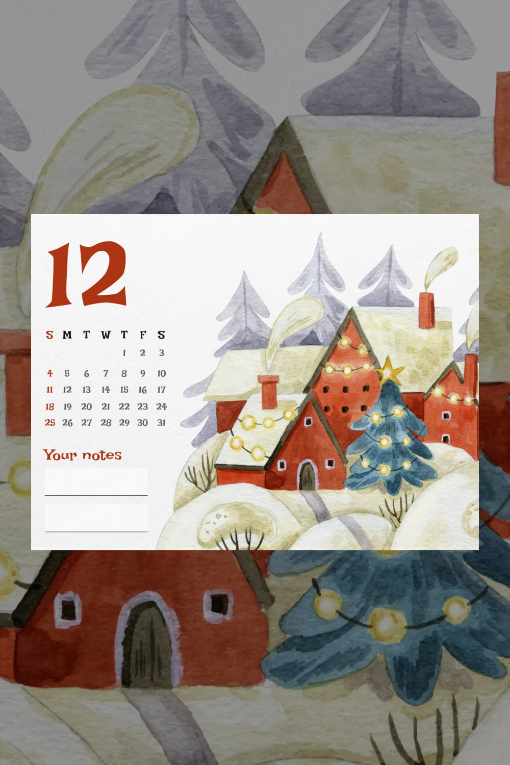 Free December Calendar - Pinterest.