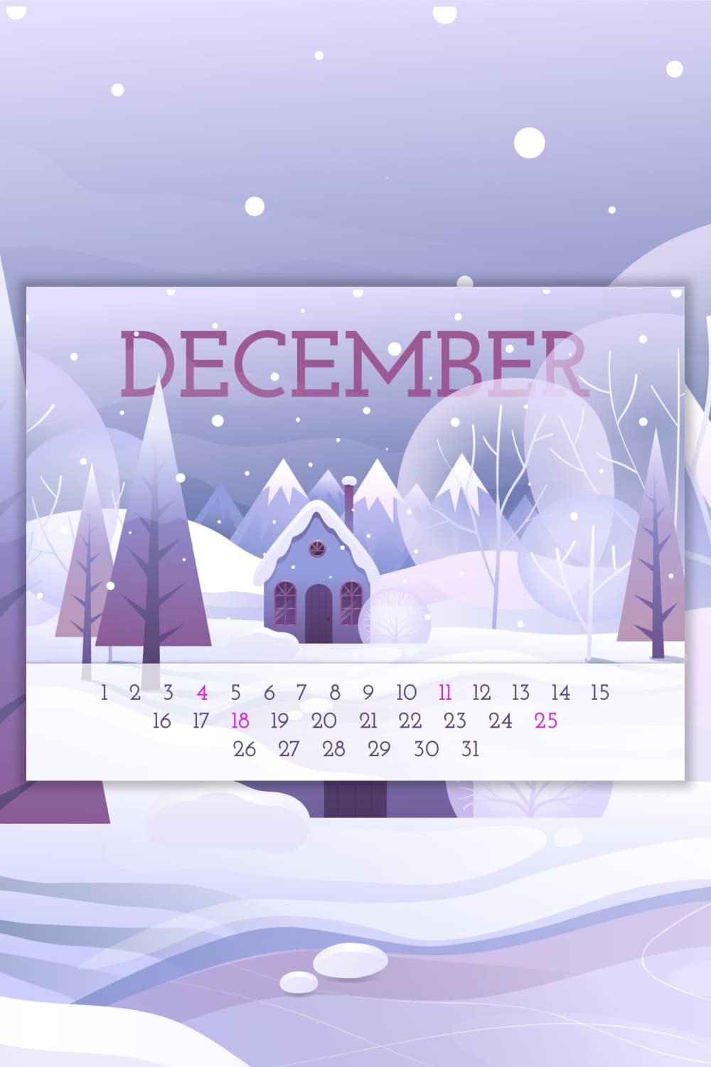 Free December Printable Calendar - Pinterest.