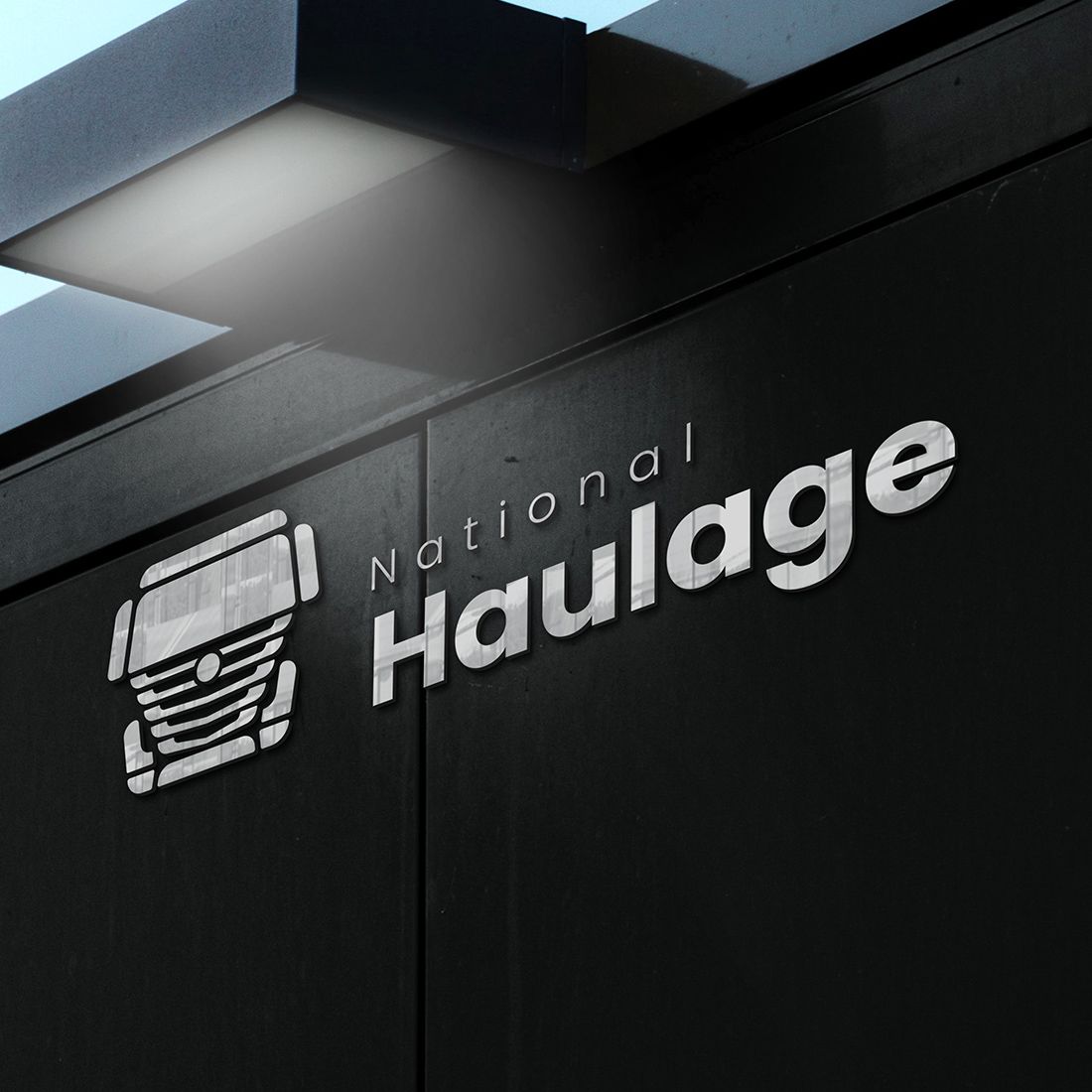 National Haulage Logo mockup example.