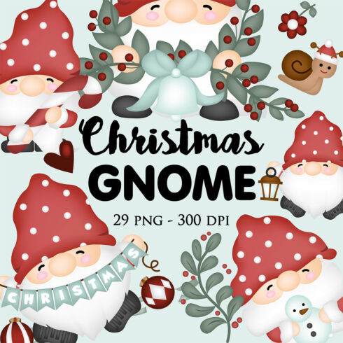Bundle of unique images of Christmas gnomes.