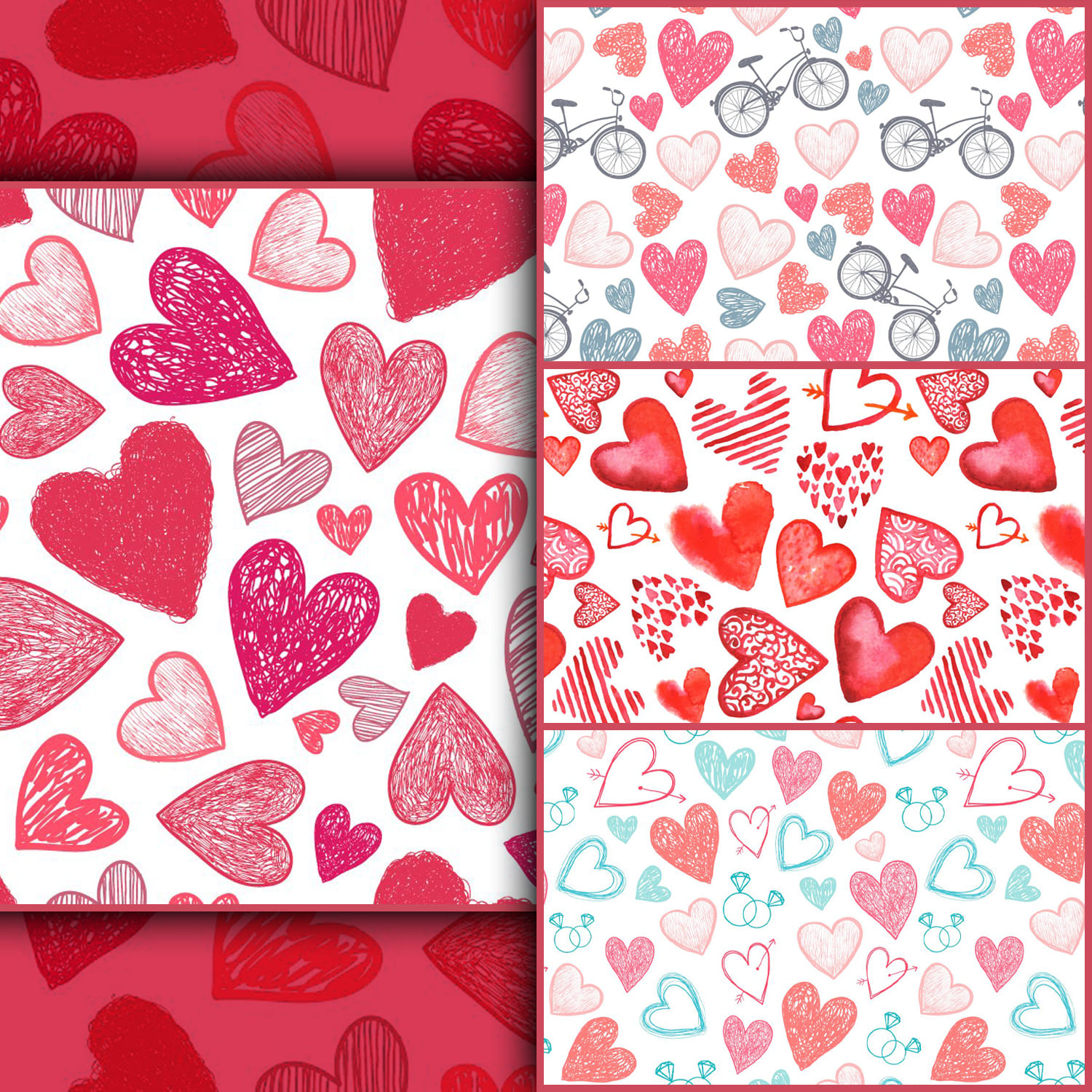 Hearts and romantic patterns by Marylia.