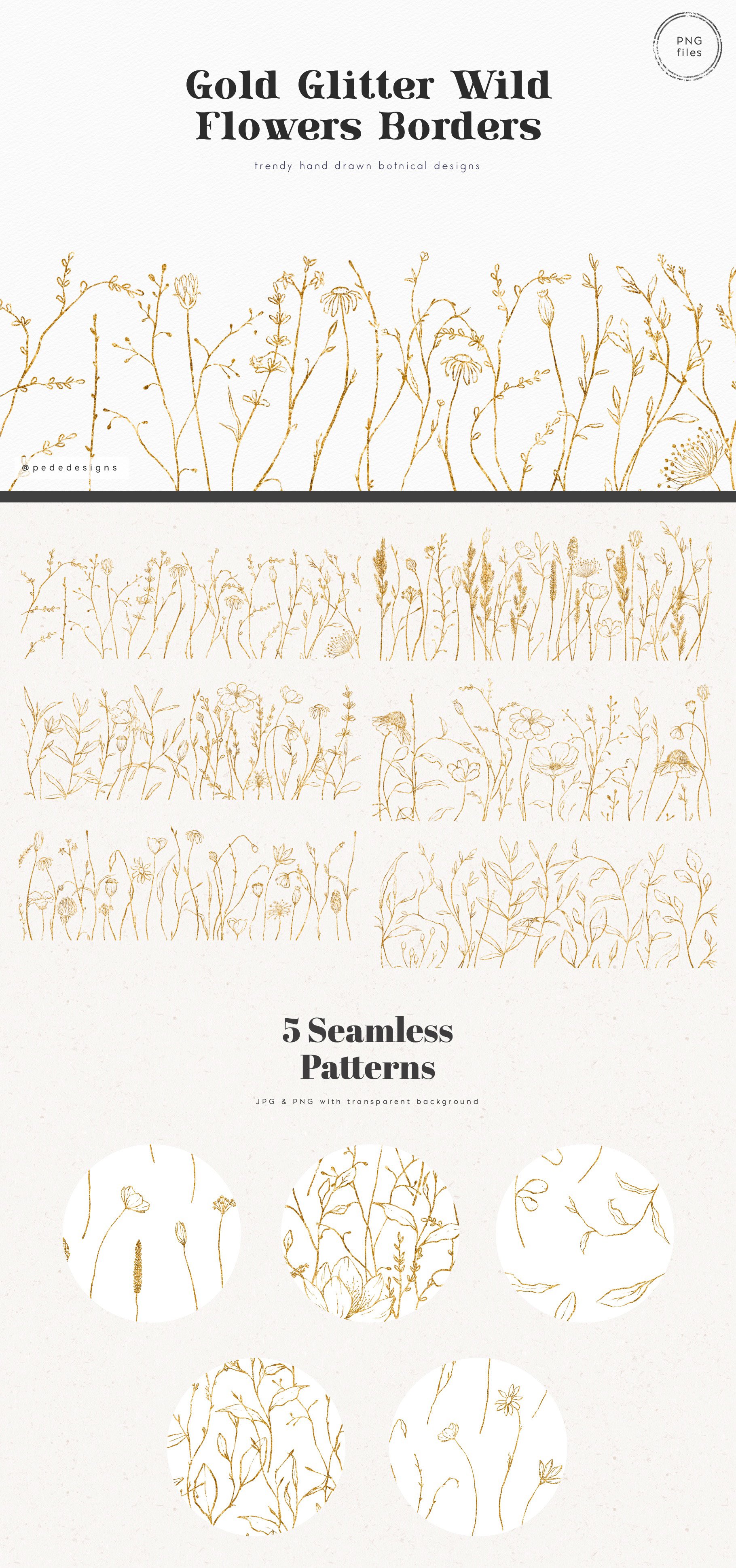 Some gold flowers patterns.