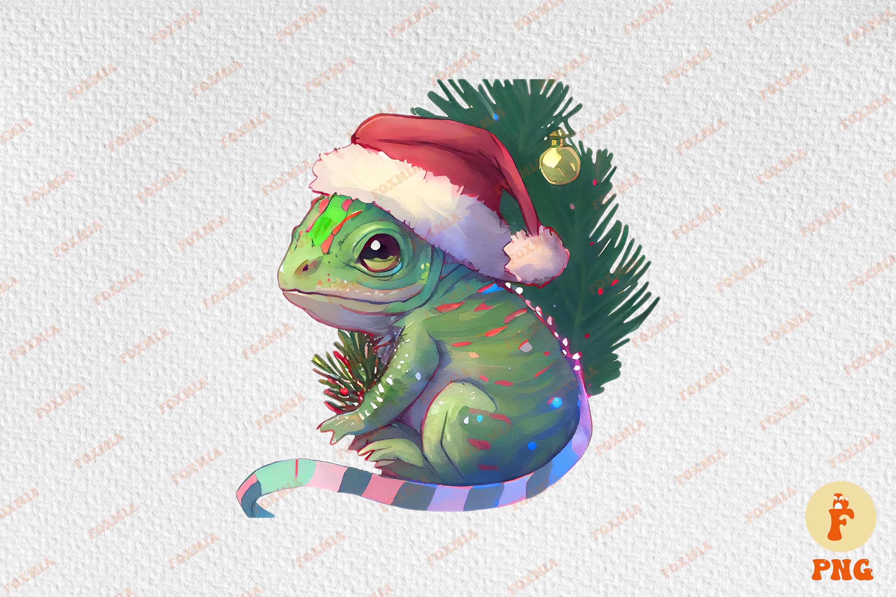 Unique image of a toad wearing a Santa hat.