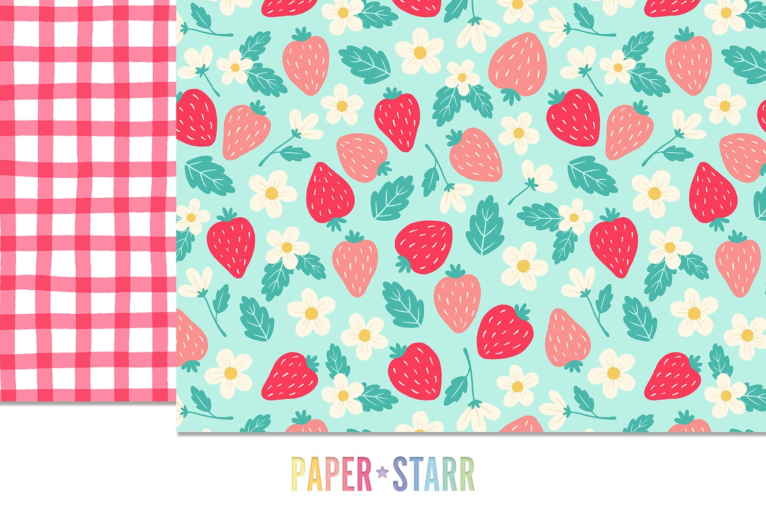 Cute patterns with strawberries.