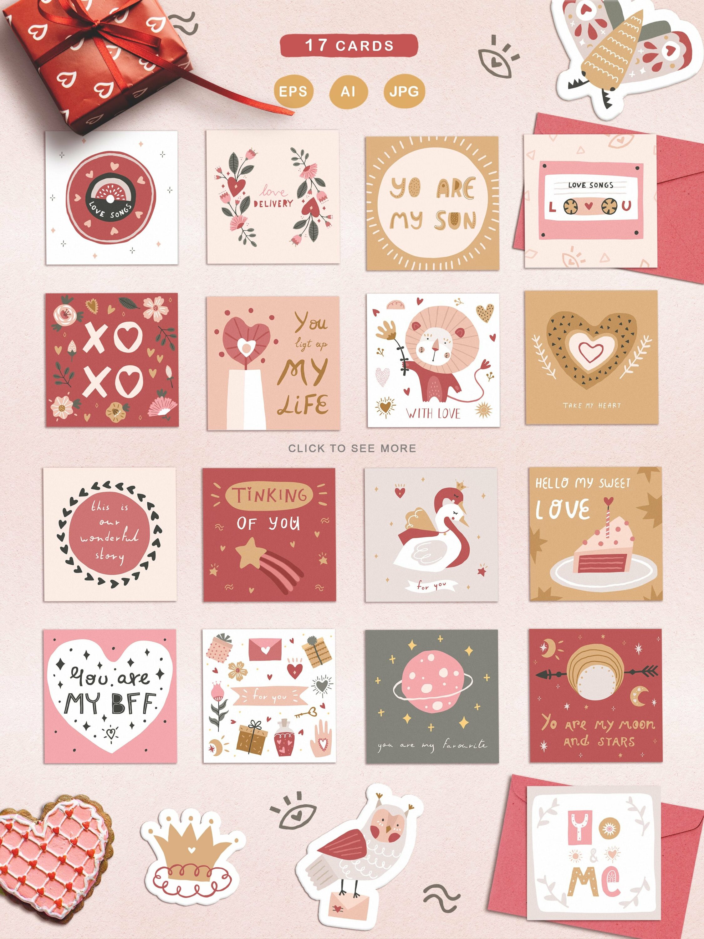 Valentines cards for your projects.