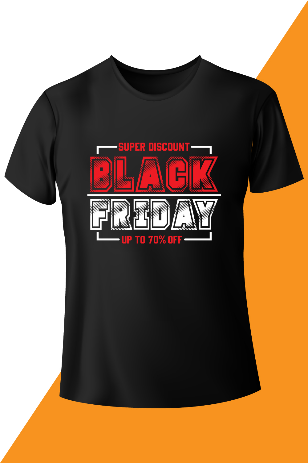 The image of a black t-shirt with an irresistible inscription Black Friday.