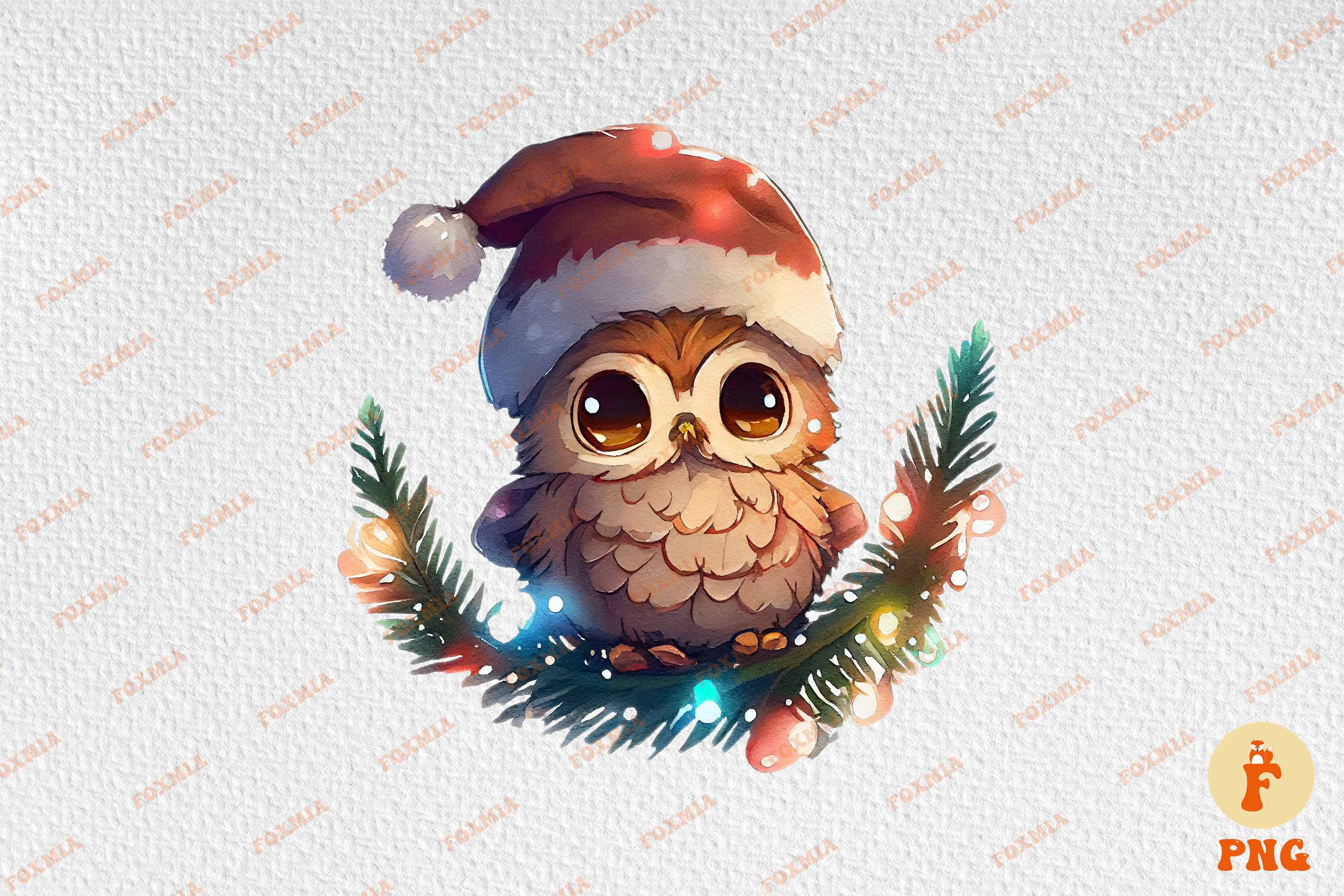 Wonderful image of an owl in a santa hat.