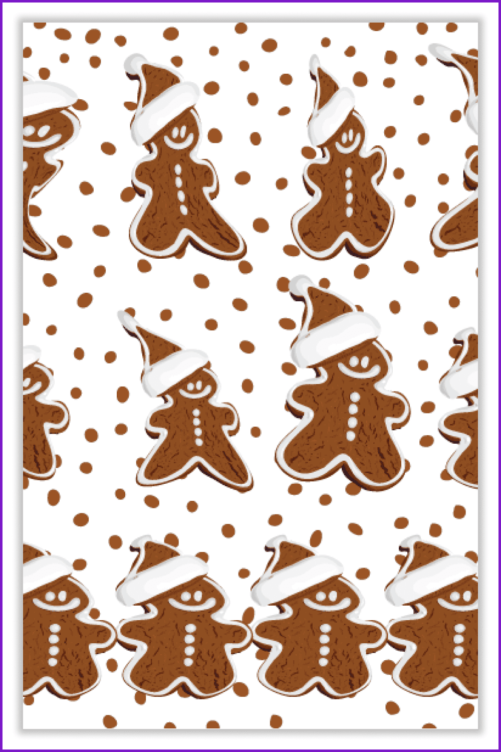 Image of brown cookies with santa claus hat.