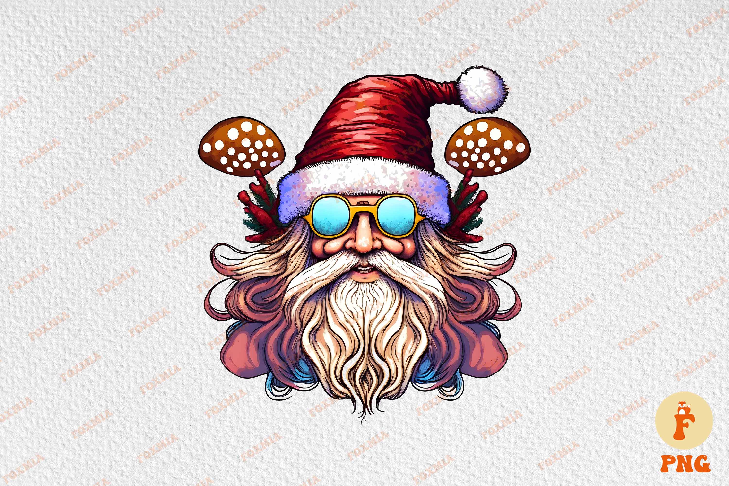 Unique image of cool Santa Claus.