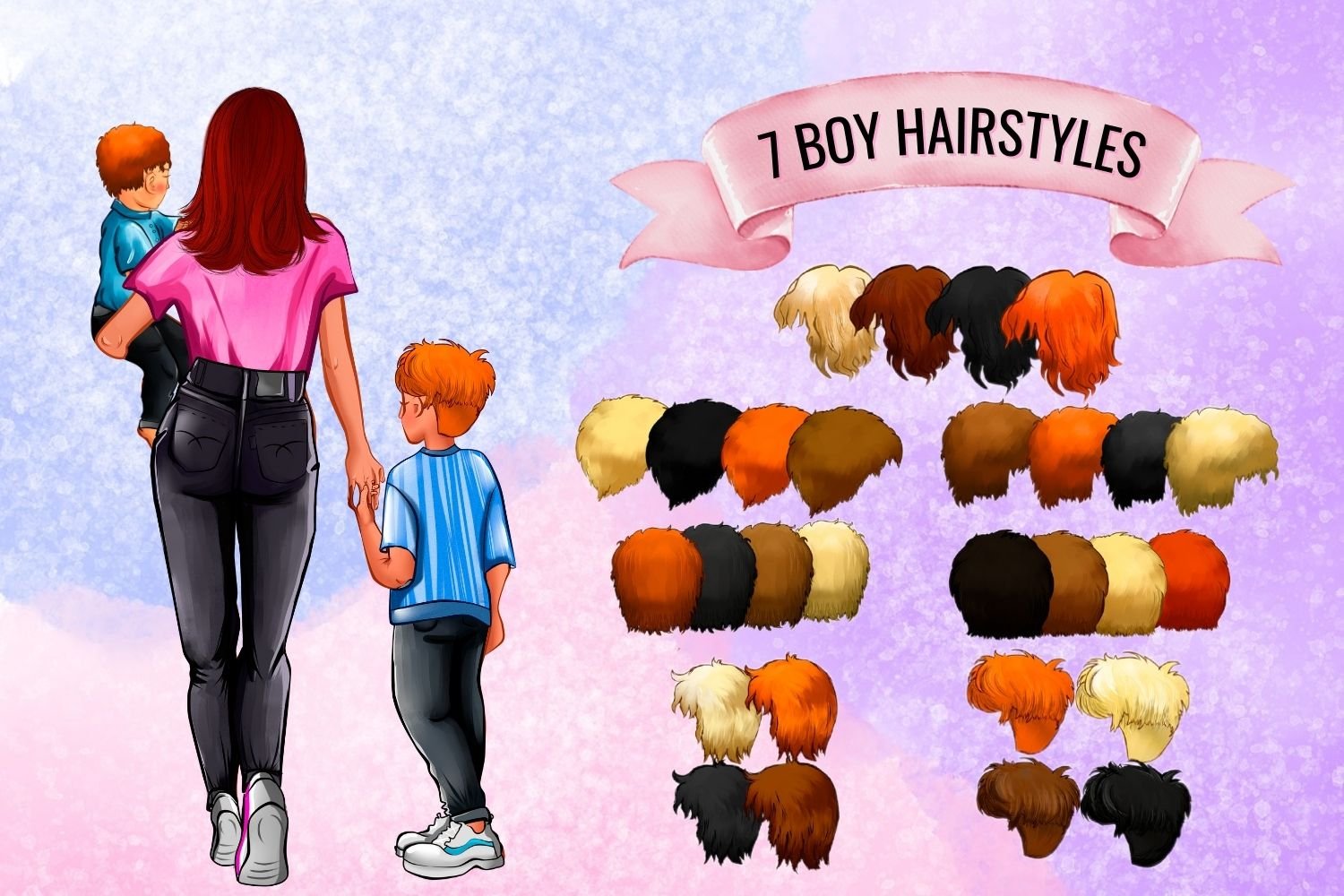Boy hairstyle collection.