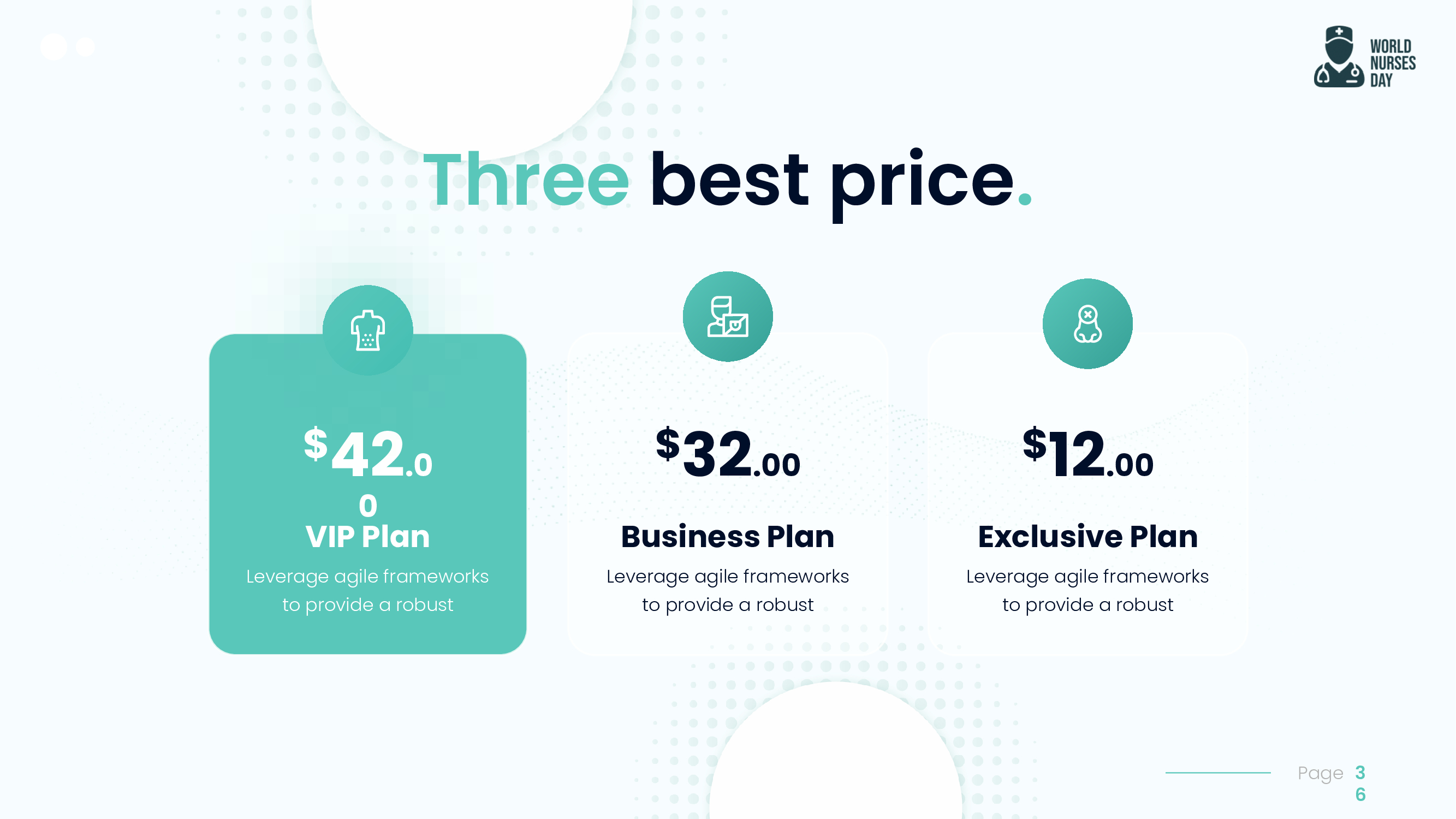 Diversity of prices for VIP, business and exclusive plan.