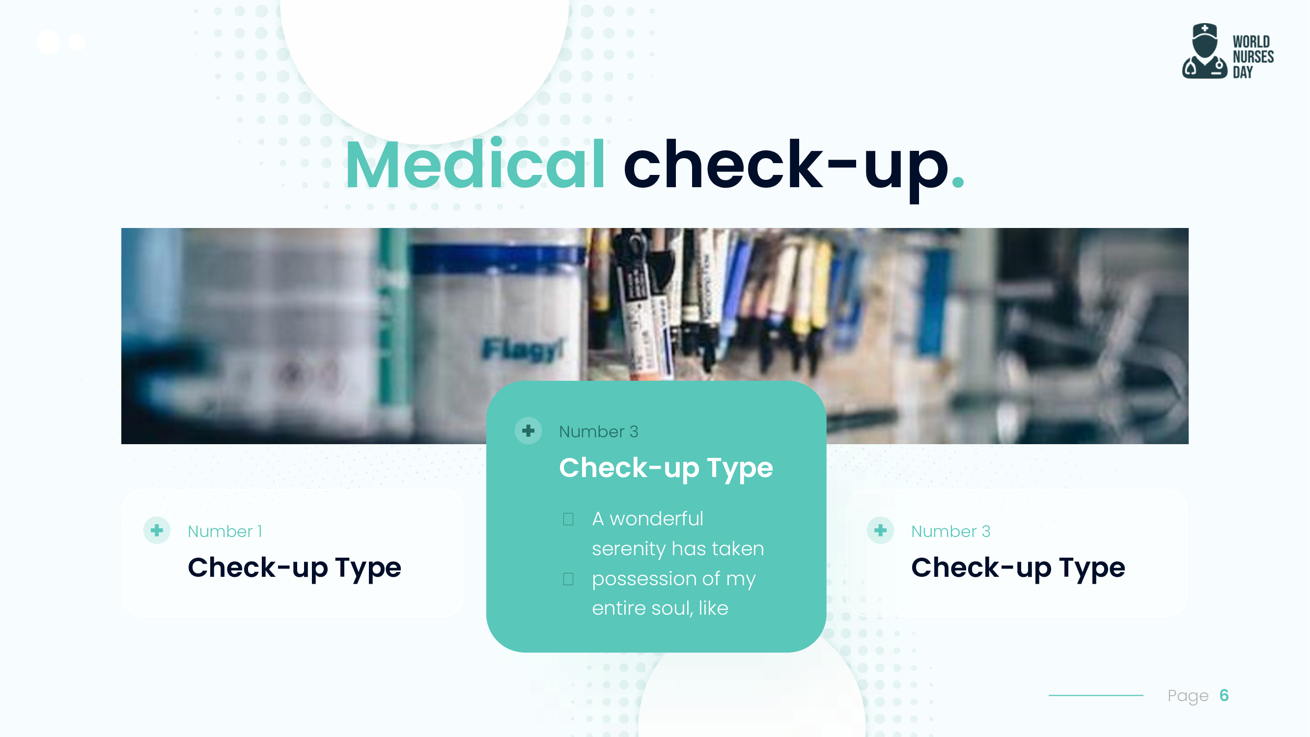 Choose a medical check-up type.