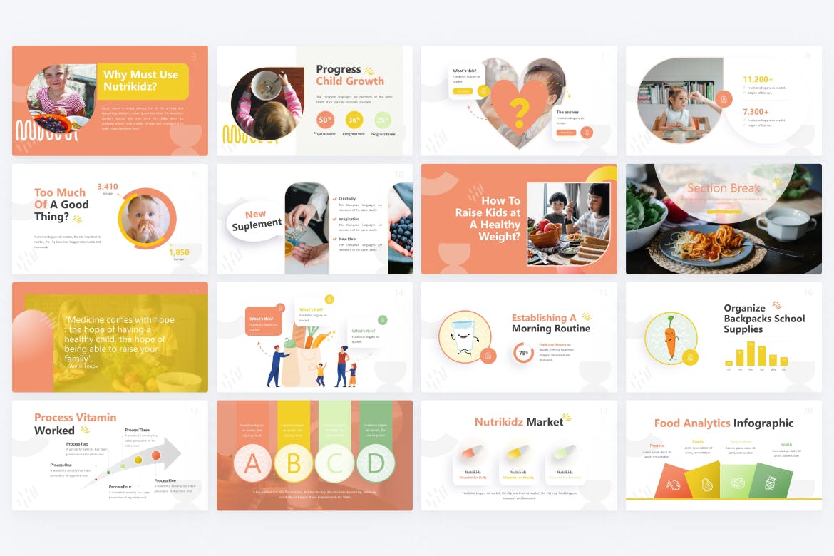 Such a colorful and bright nutrition template.