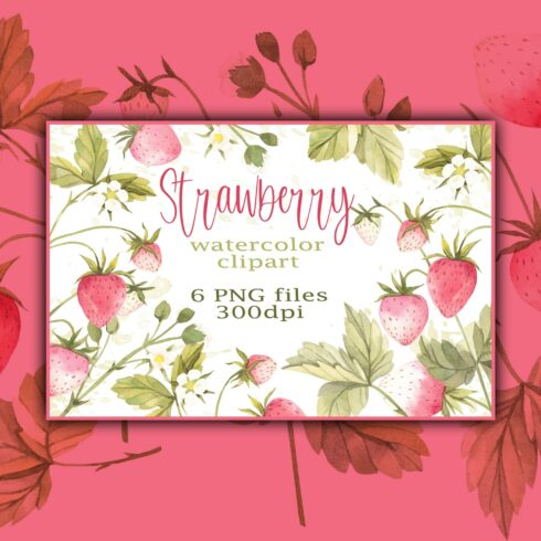 Strawberry PNG | Watercolor Clipart Bundle - main image preview.