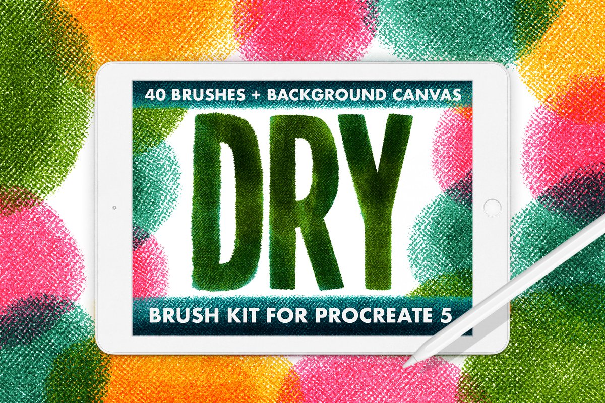 Cover image of 40 Dry Brush Kit For Procreate 5.