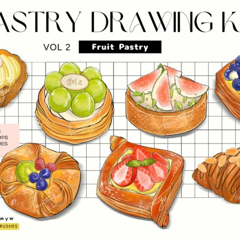 Procreate Fruit Pastry Brush Pack Masterbundles