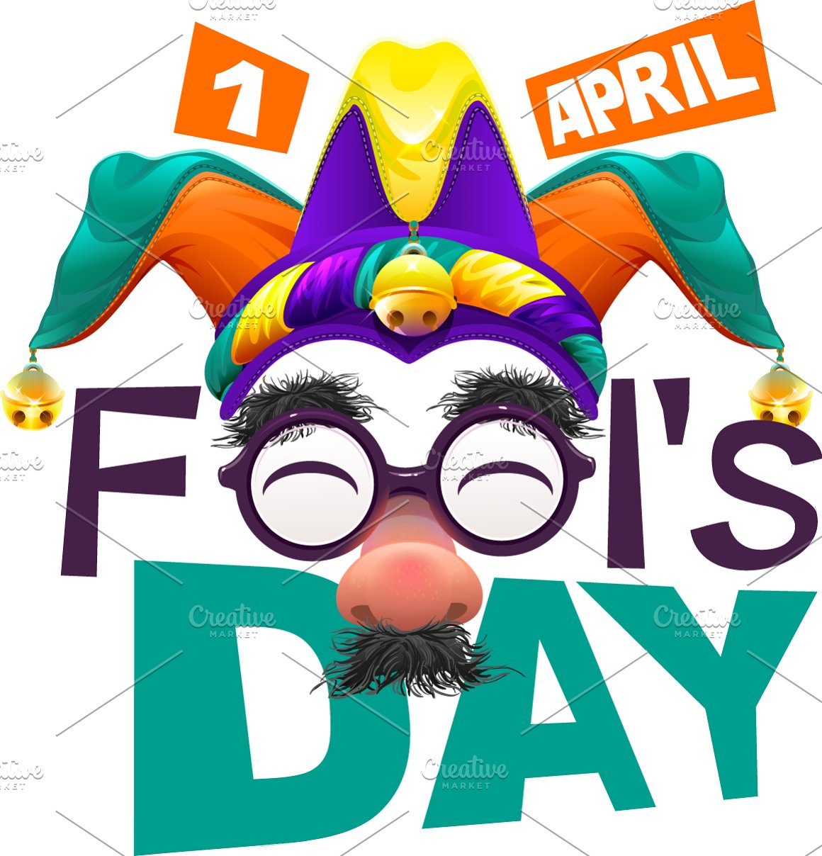 Old funny clown is ready for 1 April fool.