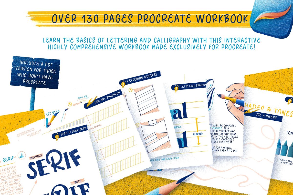 There are over 130 pages procreate workbook.