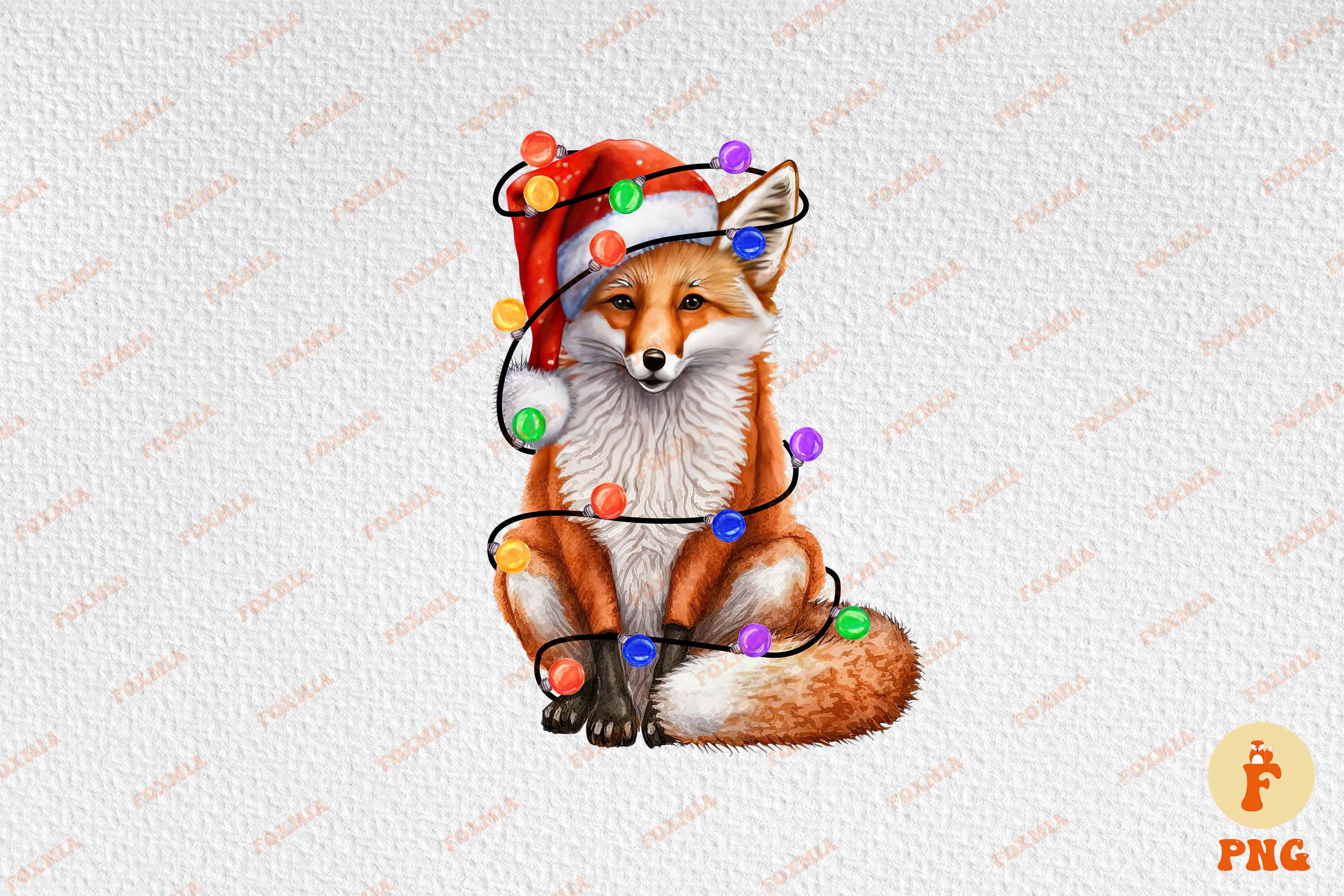 Exquisite image of a fox wearing a santa hat.