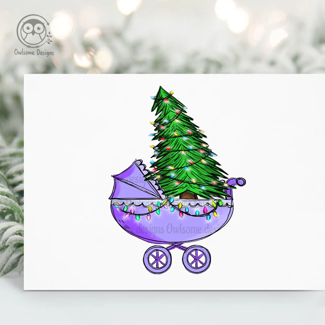 Christmas Tree Baby Car Sublimation Design cover image.