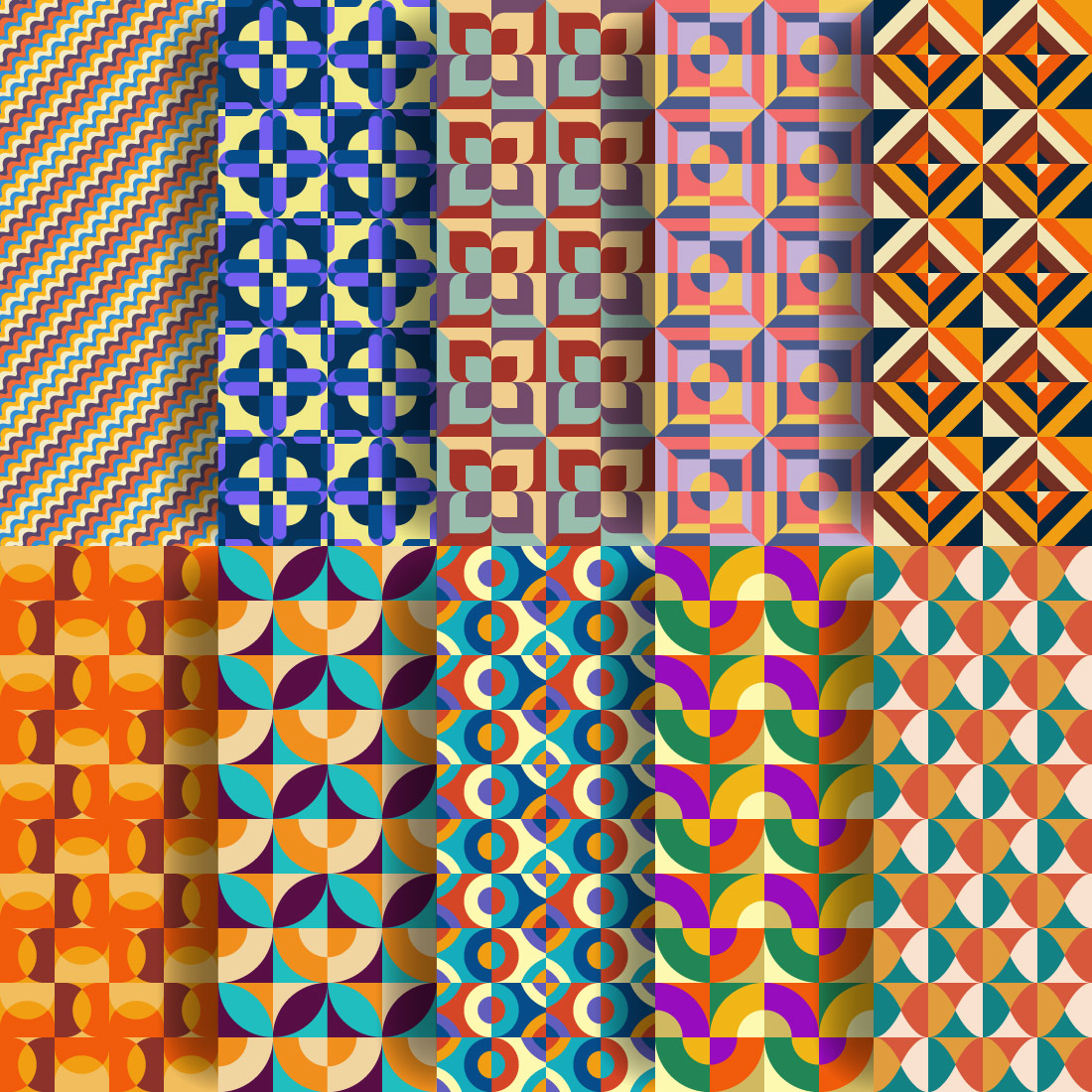 Geometric Retro Patterns Design facebook image.