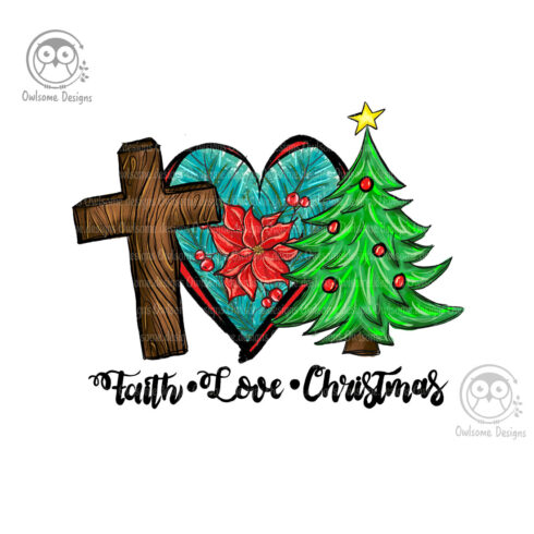 Peace Love Christmas Sublimation Design cover image.