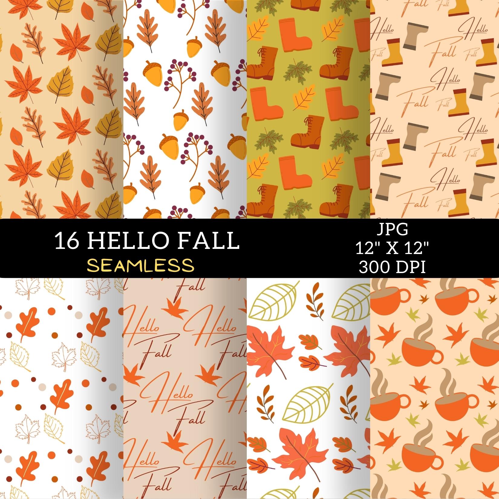 Autumn Digital Papers Patterns Design cover image.