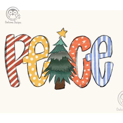 Peace Christmas Sublimation Design cover image.