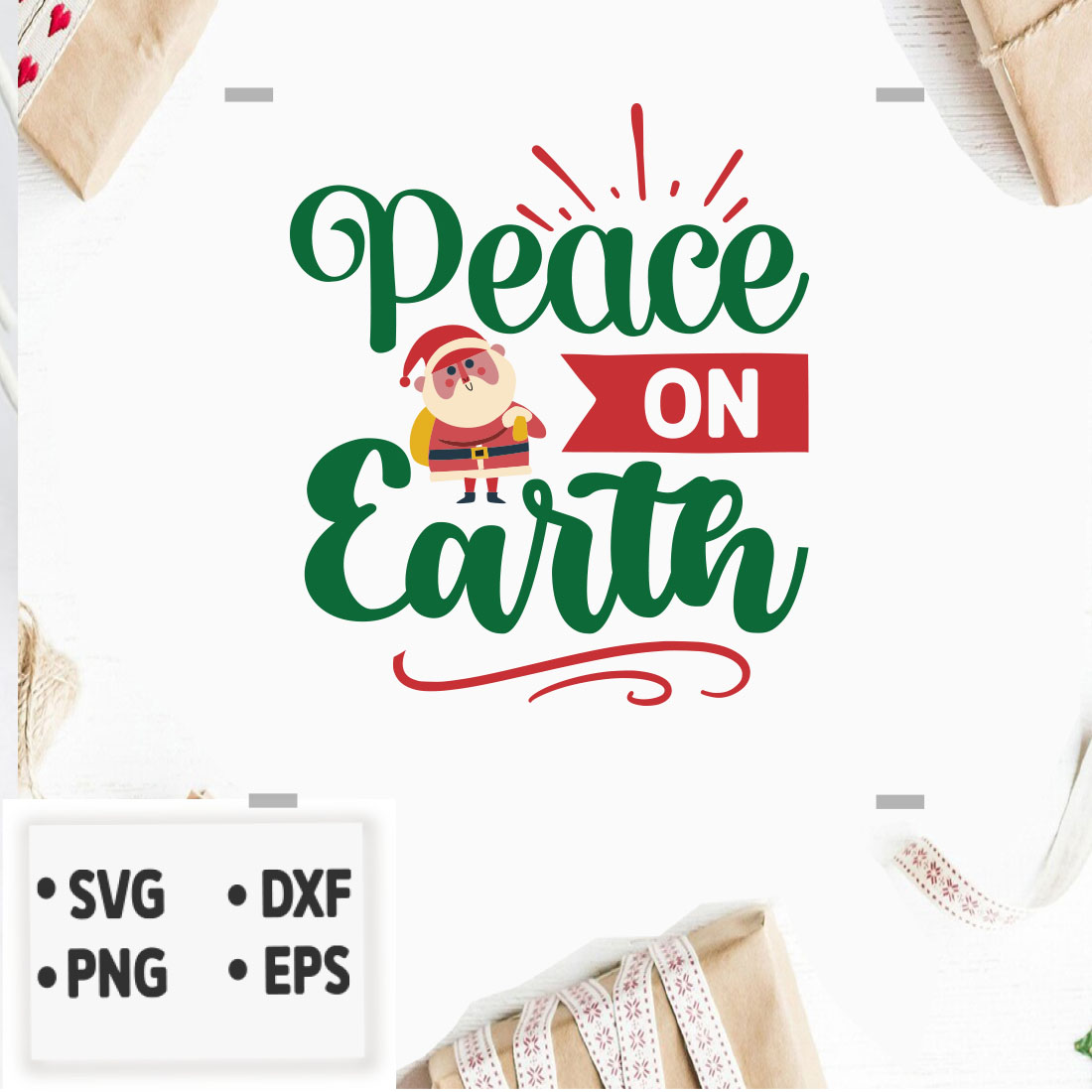 Image with charming print Peace on earth.