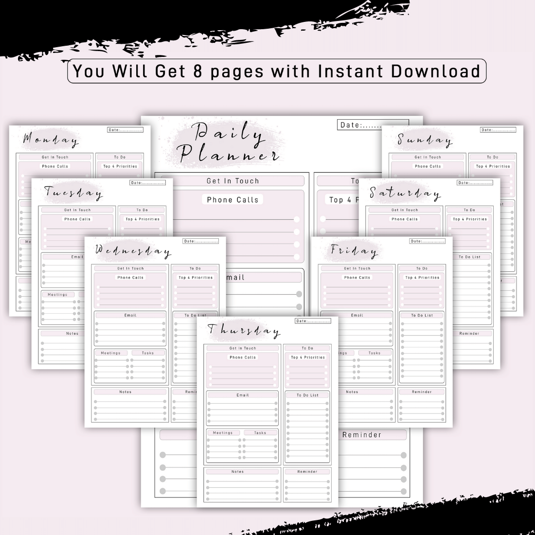 Efficient Daily Printable Planner created by MrMdee.