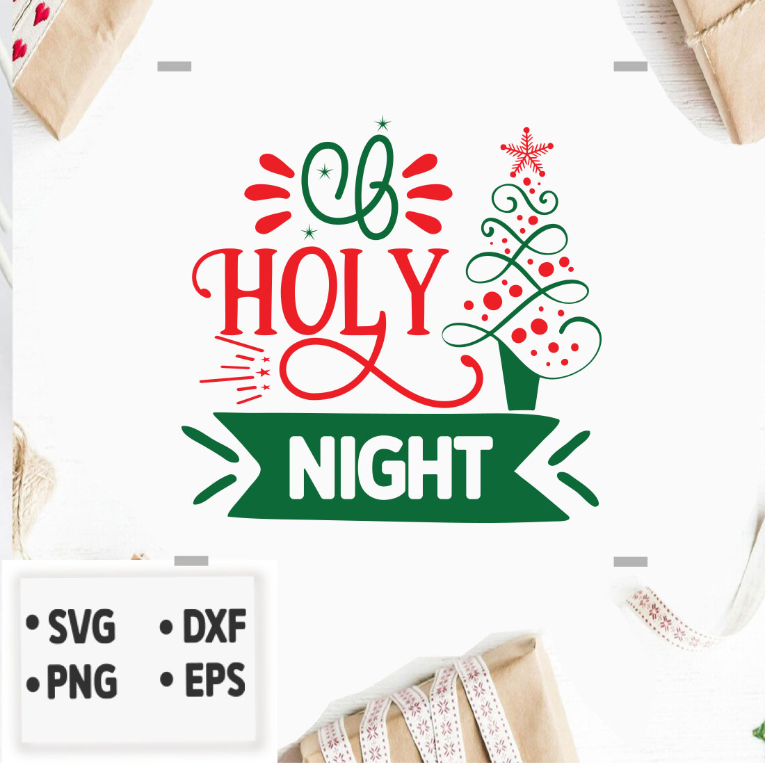Image with colorful inscription O Holy night.