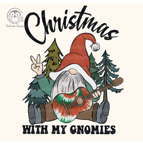 Gnomes Hippie Christmas Sublimation Graphics cover image.