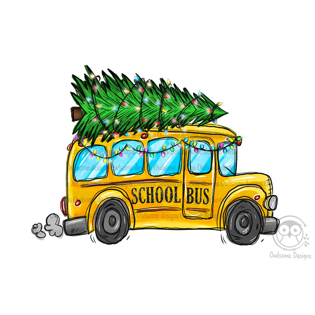 Christmas Tree On School Bus - main image preview.