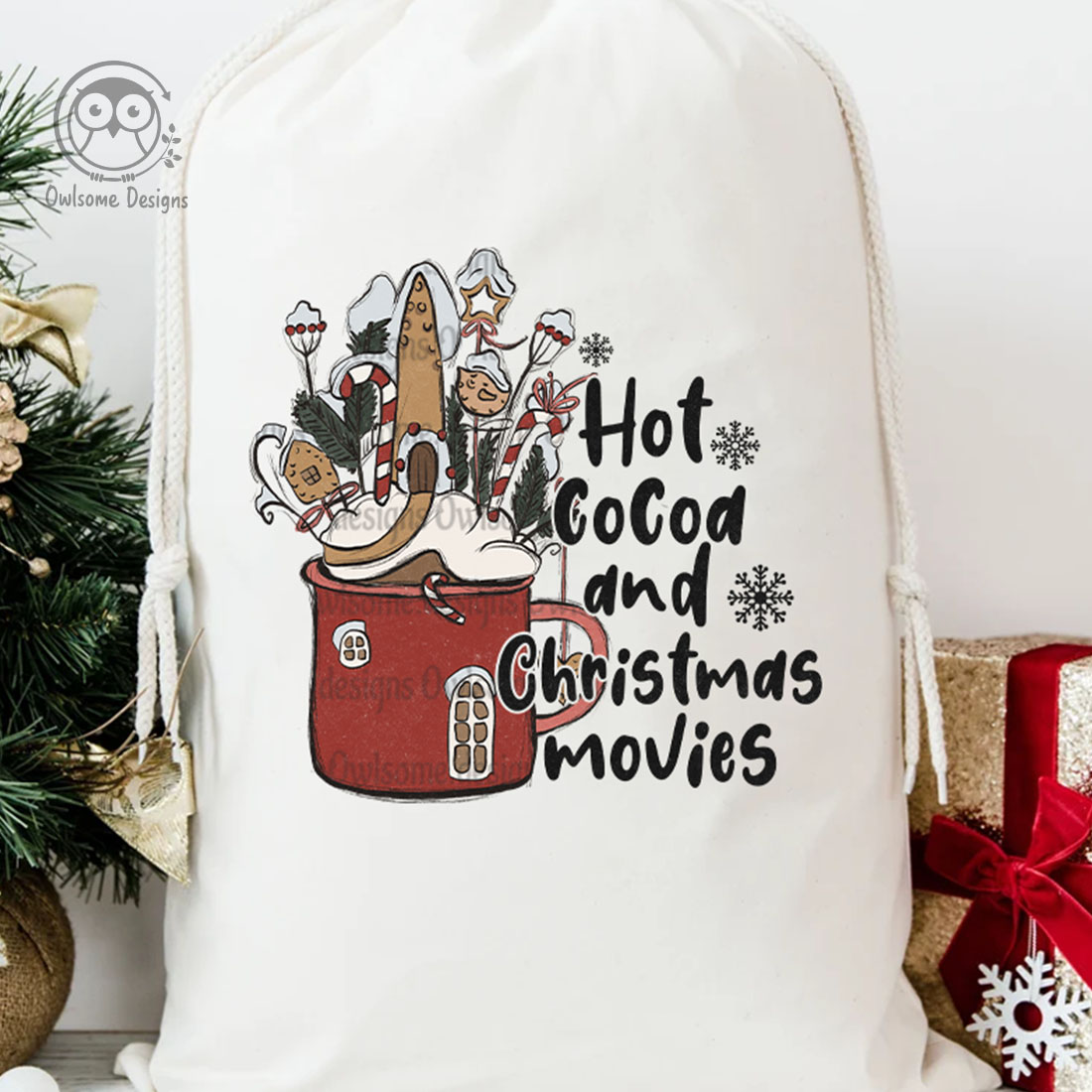 Christmas Hot Cocoa Sublimation Design cover image.