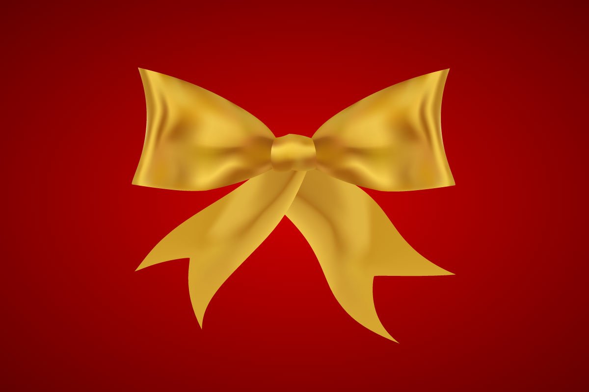 Classic gold bow.