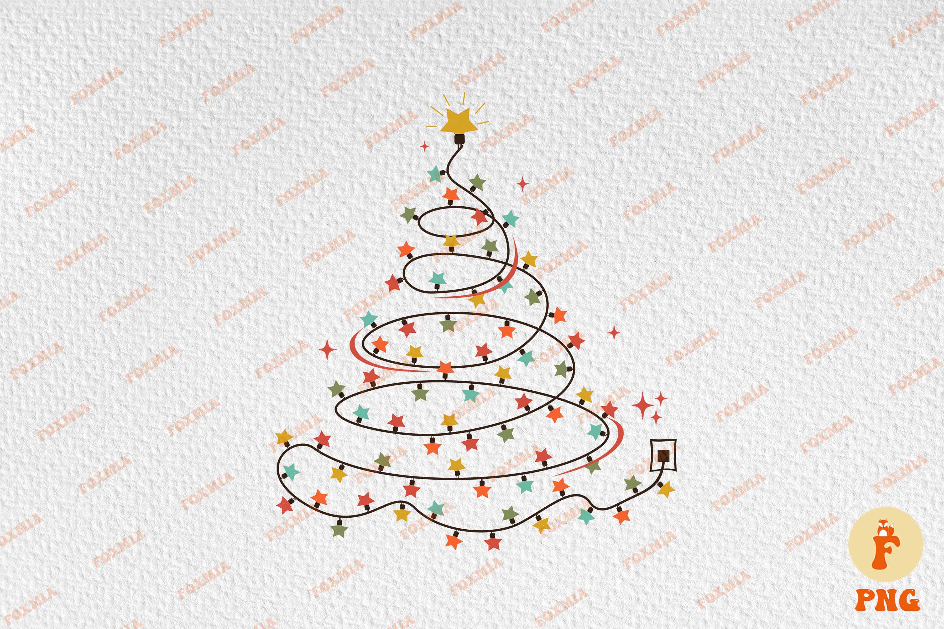Christmas Tree Lights Sublimation T-Shirt Designs preview image.