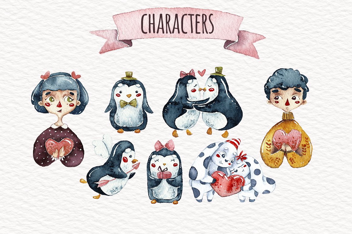 Some characters for your love illustration.