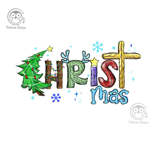 Image with beautiful inscription Christmas.