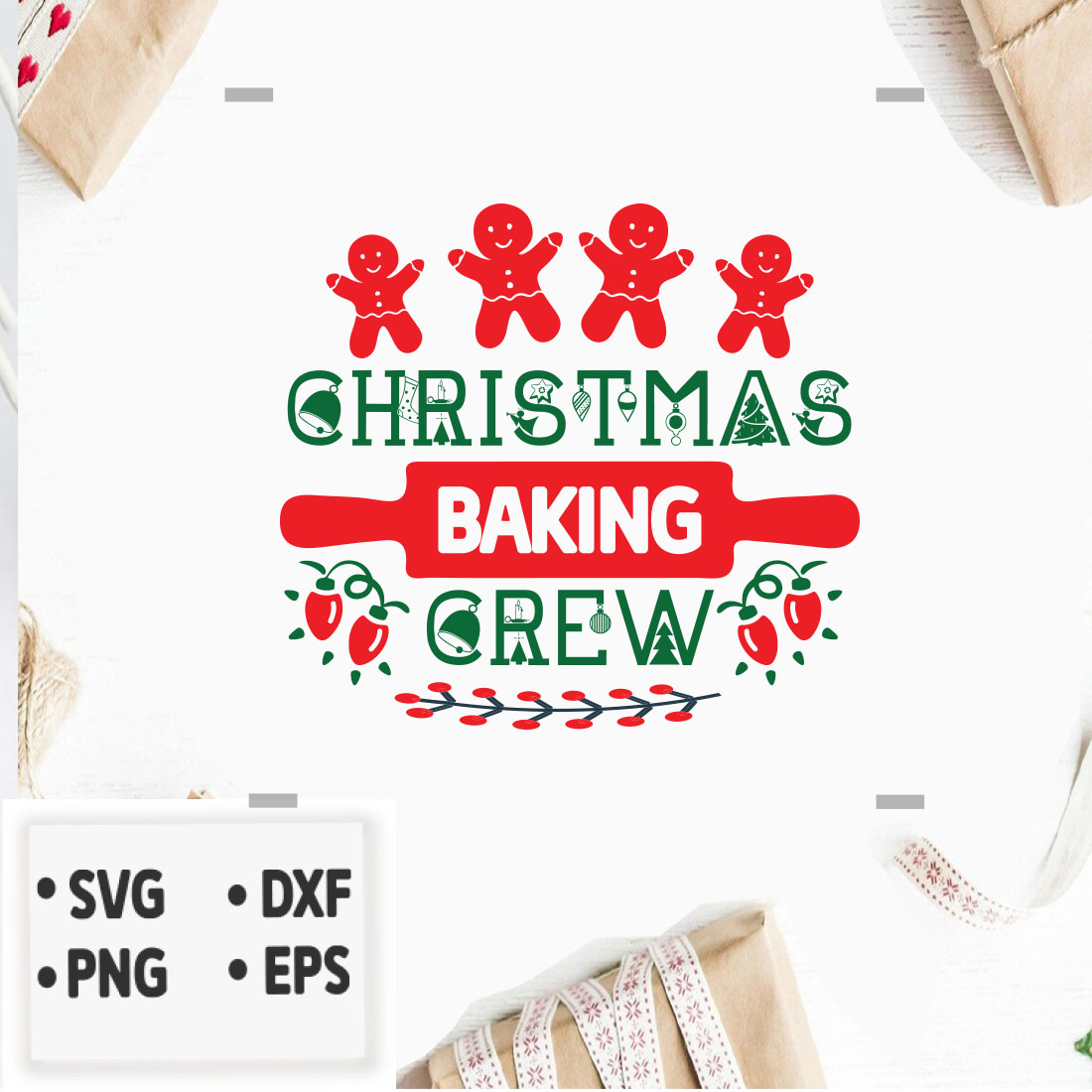 Baking Crew T-shirt Quotes Christmas SVG Design preview image.