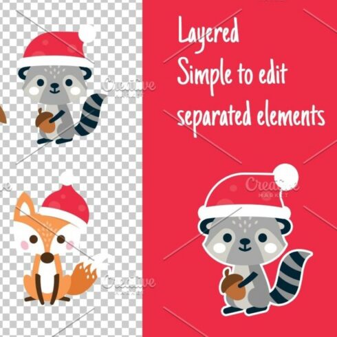 4 Isolated Christmas Characters - main image preview.