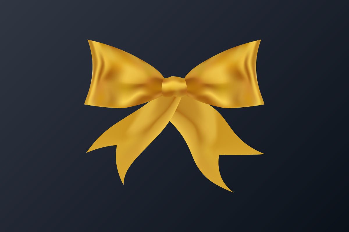 Simple gold bow.