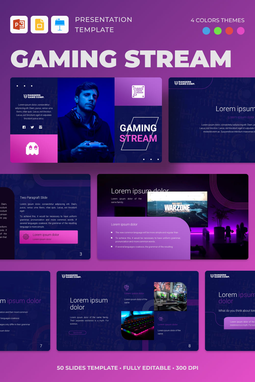 Gaming Stream Presentation Template - Pinterest.