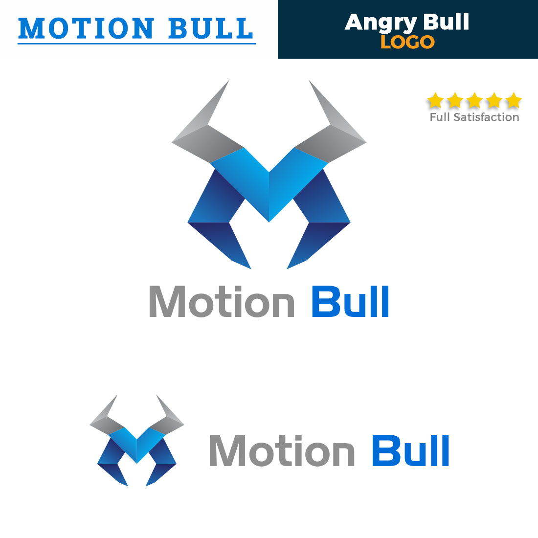 Angry Bull Head M Letter Digital Logo cover image.