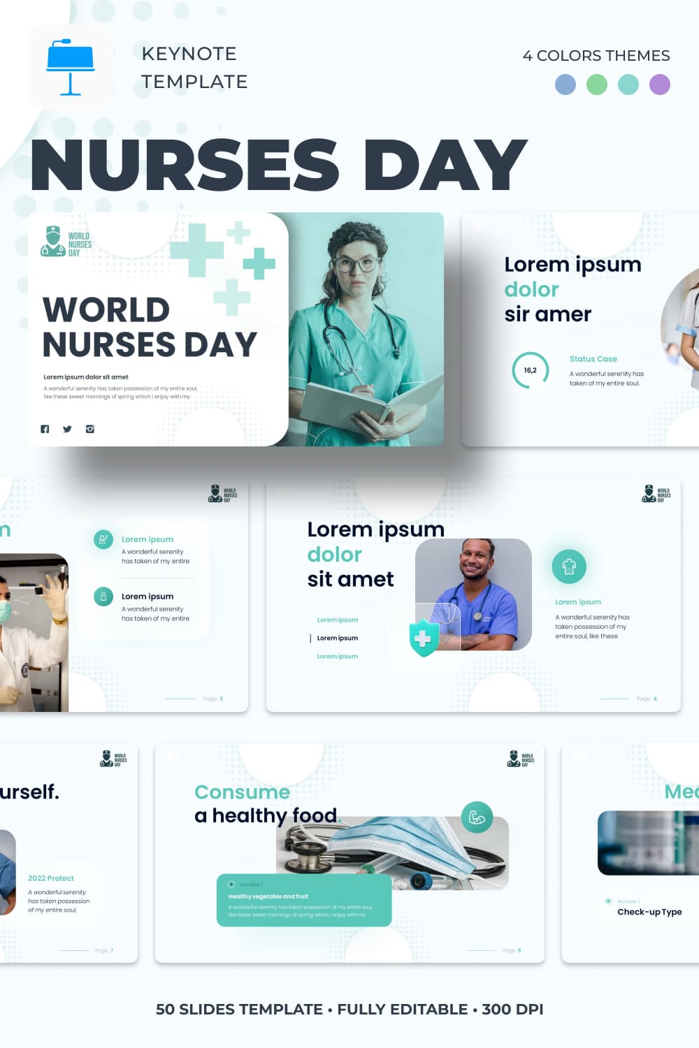 Nurses Day Keynote Template - pinterest image preview.
