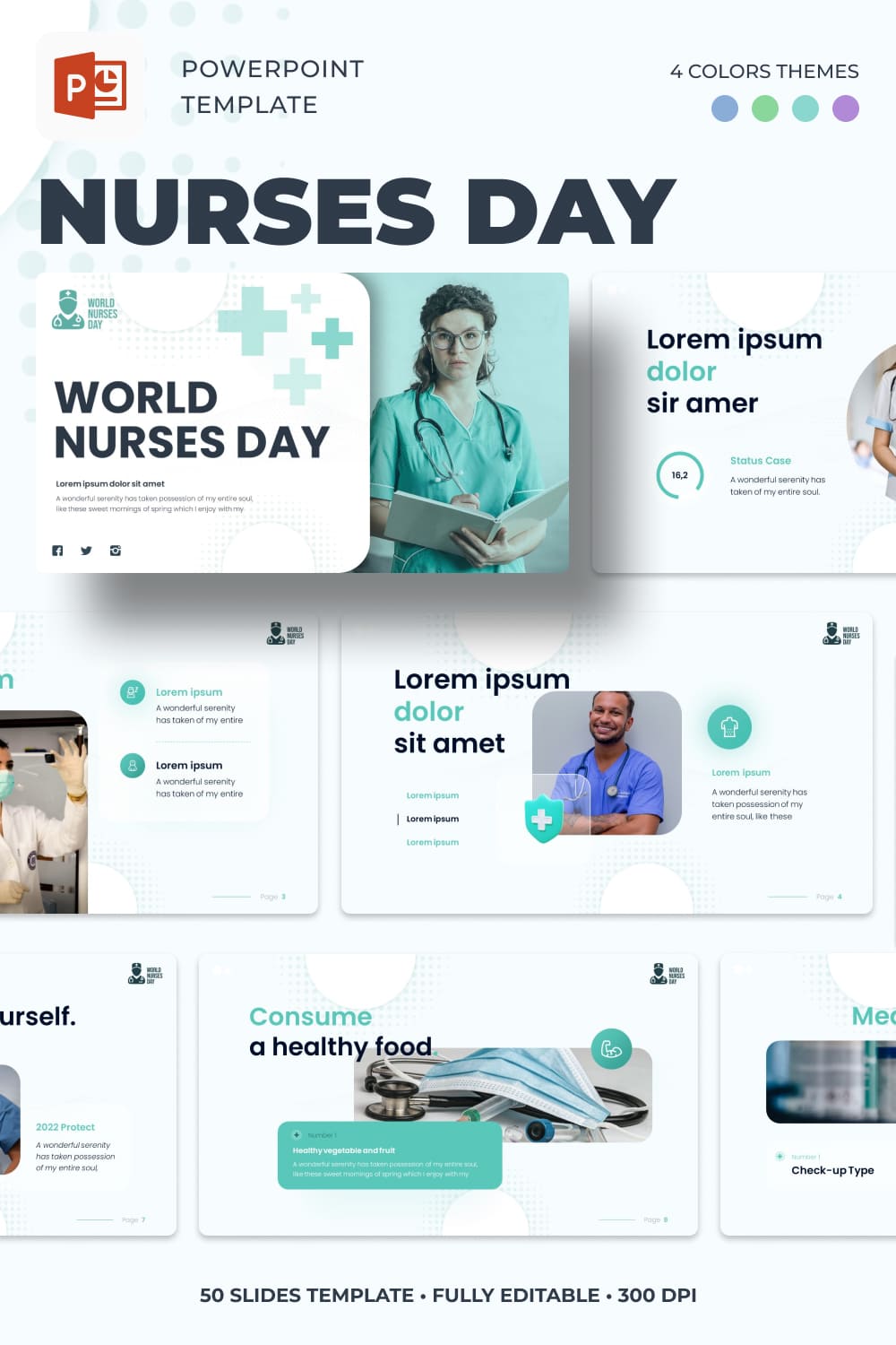 Nurses Day PowerPoint Template - pinterest image preview.