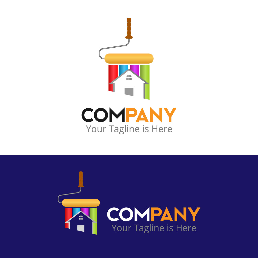 Real Estate Painting Service Colorful Logo Design Set cover image.