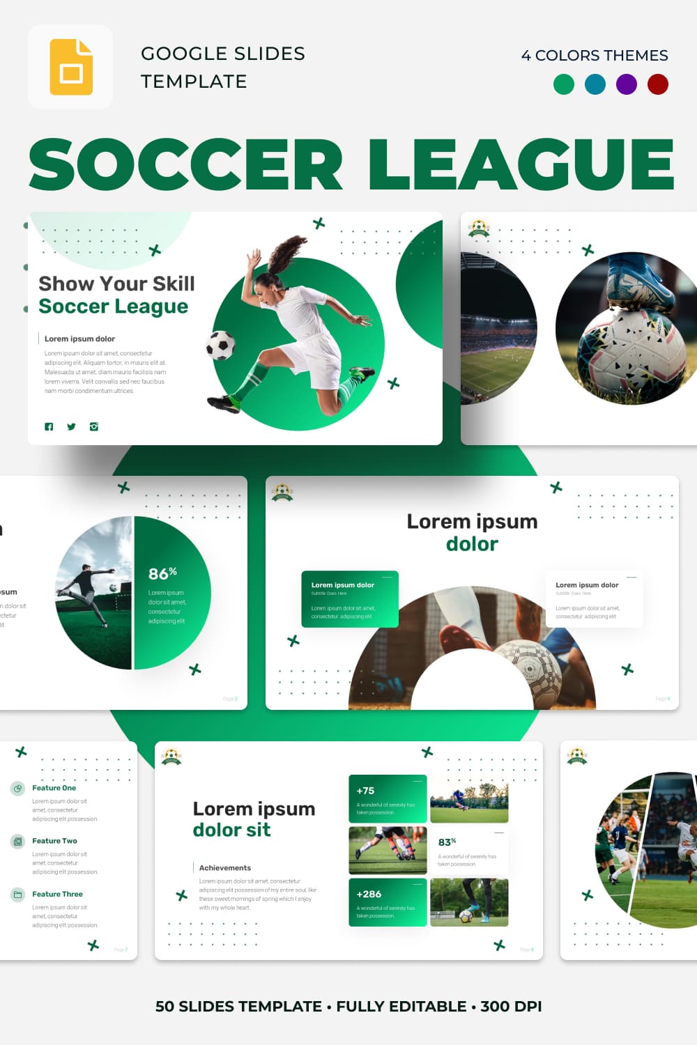 Soccer League Google Slides Theme - Pinterest.