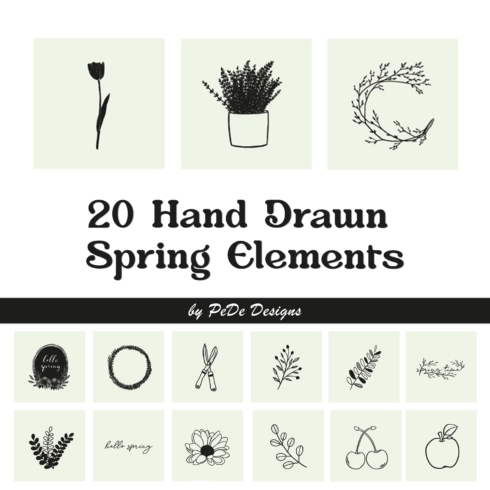 20 Hand Drawn Spring Elements.