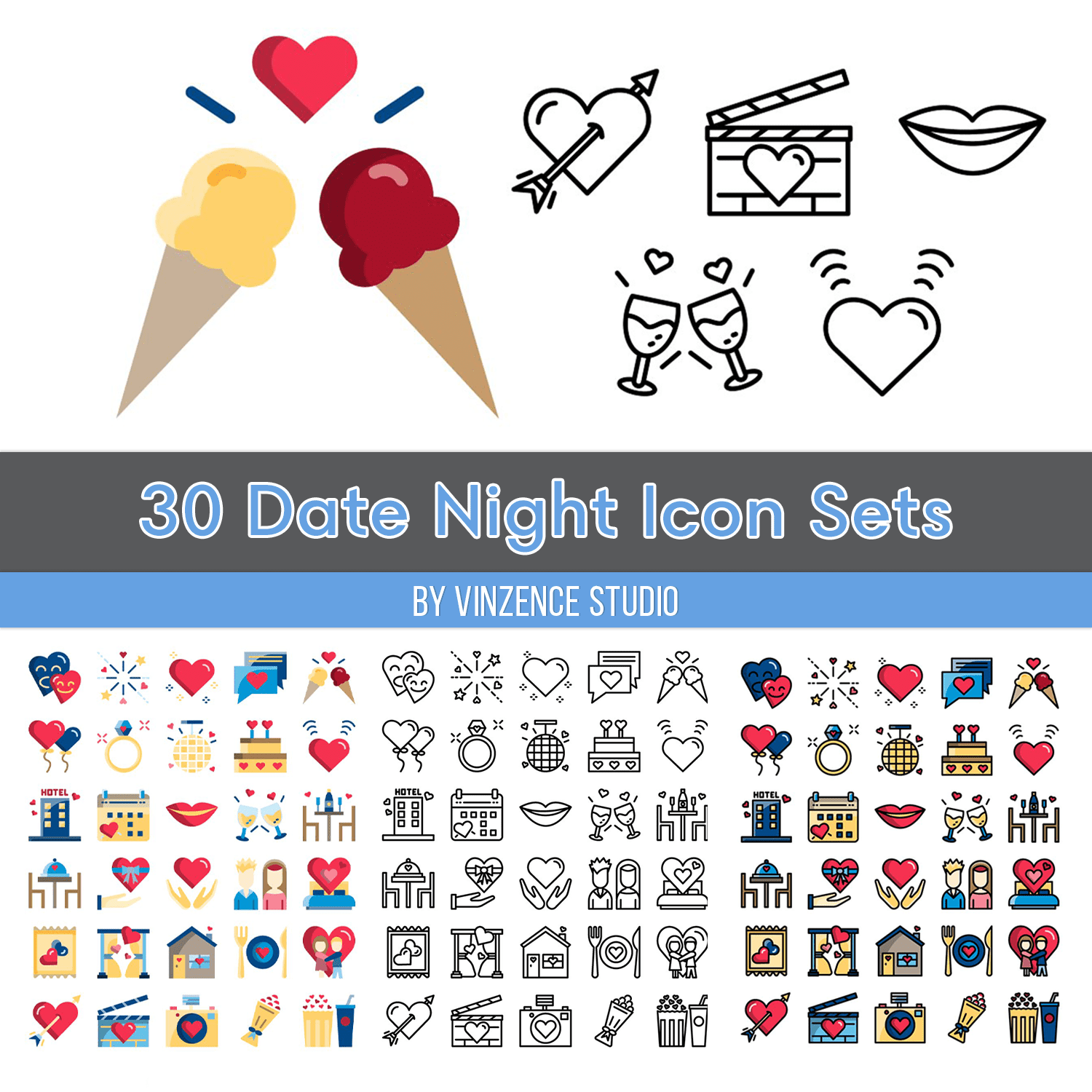 30 Date Night Icon Sets Cover.