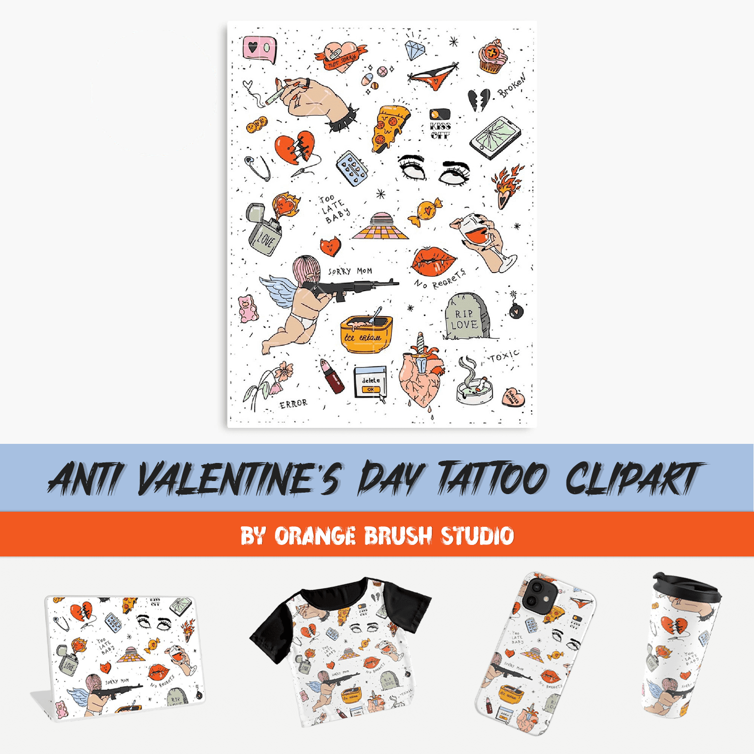 Anti Valentine's Day Tattoo Clipart cover.